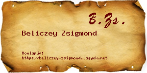 Beliczey Zsigmond névjegykártya