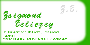 zsigmond beliczey business card